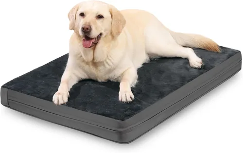 Miniatura 10 de Cama impermeable para perros pequeños, almohadilla para jaula de 24 pulgadas, cama ortopédica lavable para cachorros con funda extraíble reversible