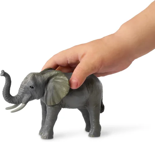 Miniatura 4 de Terra by Battat Juego familiar de juguetes de elefante africano de 4 piezas - Figuras realistas de animales de safari de plástico - Juguetes