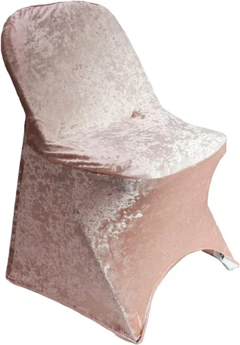 YOUR CHAIR COVERS - Funda para silla plegable de terciopelo y elastano - Blush, funda de cojín tapizada plegable y elástica para silla tapizada,