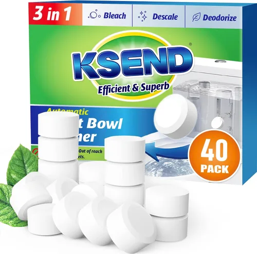 Miniatura 8 de Pastillas limpiadoras de inodoro Ksend - 20 unidades de limpiador automático para retrete con lejía, liberación lenta desodorizante