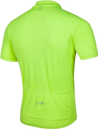 Miniatura 5 de Camiseta de ciclismo de manga corta para hombre, camiseta de ciclismo MTB con media cremallera frontal y 3 bolsillos posteriores