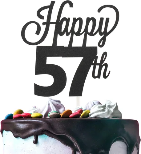 Miniatura 41 de LINGTEER - Decoración para pastel con texto "Happy Birthday 100", color negro