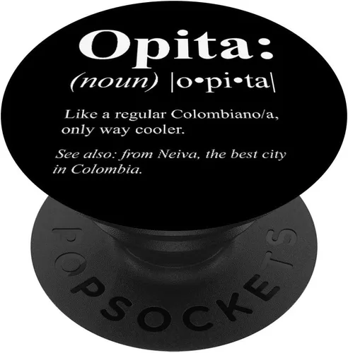 Huila Neiva Gift - Colombiano Opita Definición PopSockets Agarre y soporte para teléfonos y tabletas, Negro