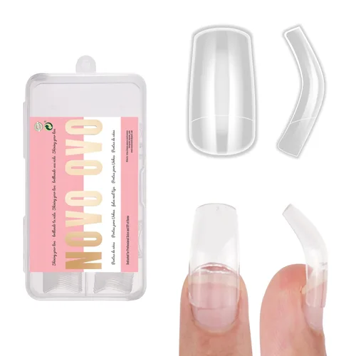 Miniatura 8 de NOVO OVO Halloween 500 piezas Puntas de uñas postizas curvas Hawk transparentes extra súper extremas de curva profunda y media, puntas de garra