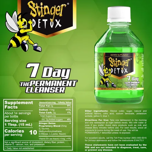 Miniatura 7 de Stinger Detox Bebida permanente de 7 días, sabor a lima, 8 onzas líquidas