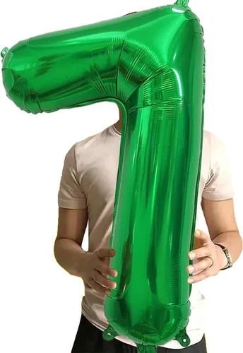 Miniatura 2 de Globos verdes de fiesta con el número 7, globo grande de 40 pulgadas para juegos del día de San Patricio, decoración de cumpleaños, suministros