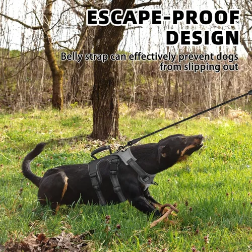 Miniatura 4 de PUPTECK Juego de arnés y correa para perro a prueba de escape, chaleco reflectante sin tirones con asa de elevación, arnés para mascotas de fácil