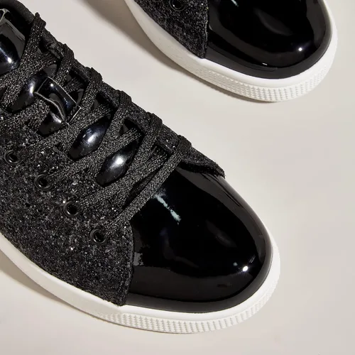 Miniatura 4 de LUCKY STEP - Tenis de moda para mujer, con brillantina y cordones