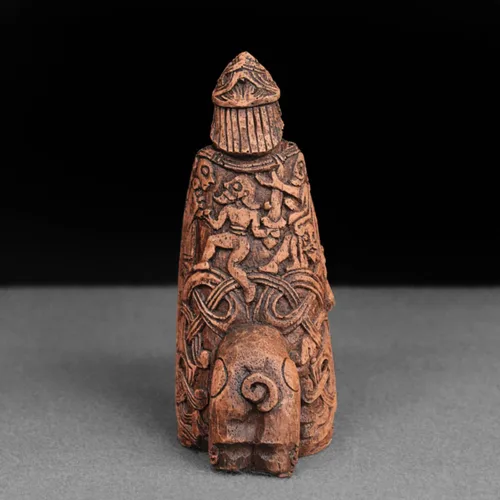 Miniatura 4 de Dryad Design Freyr - Figura nórdica del dios de la fertilidad y la prosperidad, decoración de altar pagano vikingo (acabado de madera)