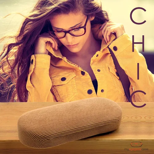Miniatura 2 de MyEyeglassCase Estuche rígido para gafas, tamaño mediano, con borde de fácil apertura y paño de limpieza