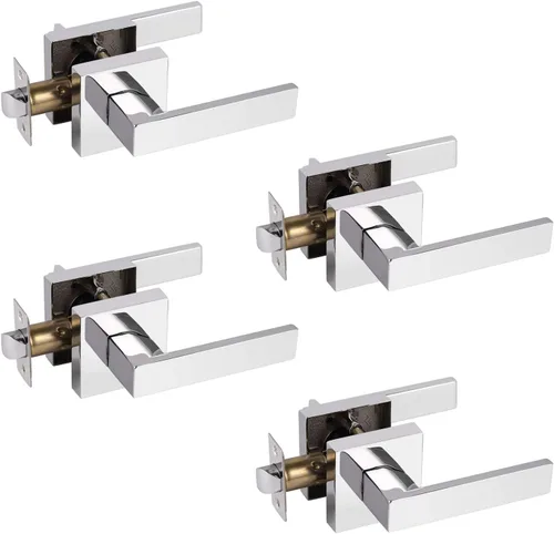 Miniatura 69 de Probrico Paquete de 4 manijas de puerta simuladas en negro mate, manijas interiores que no giran, manijas reversibles resistentes para interiores