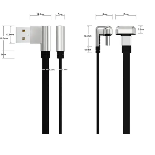 Miniatura 7 de Cable USB A a C, cable USB tipo C en forma de U de 180 grados de carga rápida y sincronización de datos, cable de carga rápida USB-A a C de 4 pies