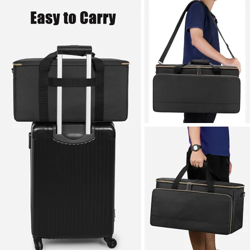 Miniatura 6 de Trunab Bolsa grande de viaje para archivos de cable de DJ con divisor interior desmontable y compartimento acolchado para laptop de 15.6 pulgadas