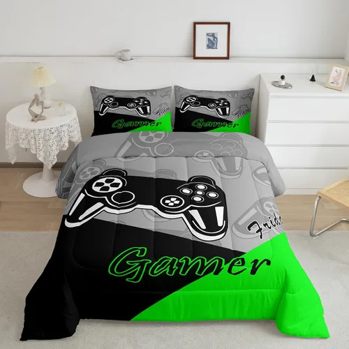 Miniatura 8 de Feelyou Edredón de Videojuegos para Niños Adolescentes, Juego de Ropa de Cama de Videojuegos para Niños, Edredón Gamer para Todas las Estaciones