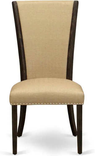 Miniatura 9 de East West Furniture I2VE5-703 - Juego de mesa y sillas de cocina de 5 piezas, incluye una mesa de comedor redonda con pedestal y 4 sillas de comedor