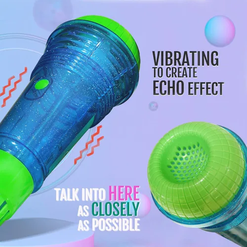 Miniatura 4 de Novelty Place Micrófono Echo para Niños y Pequeñitos - Micrófono de Karaoke Mágico sin Batería, Amplificador de Voz, Juguete Retro para Cantar, Azul