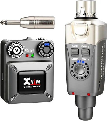 Xvive U4 - Sistema de monitor inalámbrico intrauditivo transmisor profesional de sistema IEM y receptor de cinturón para estudio, ensayo de banda,