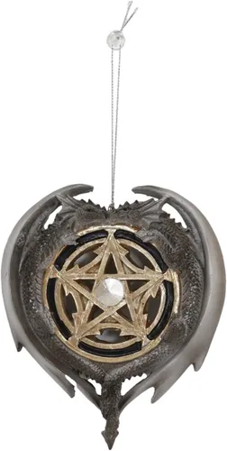 Miniatura 10 de Ebros Gift Anne Stokes - Figura decorativa de árbol de fantasía de dragones, dragones de fuego y hielo, adornos de Halloween o Navidad, escultura