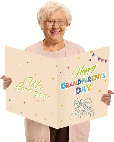 Miniatura 13 de Idealmuzik Tarjeta Jumbo de Feliz 10º Aniversario – Tarjeta de Felicitación de Congratulaciones Grande Plegada de 14x22 Pulgadas con Sobre, Tarjeta