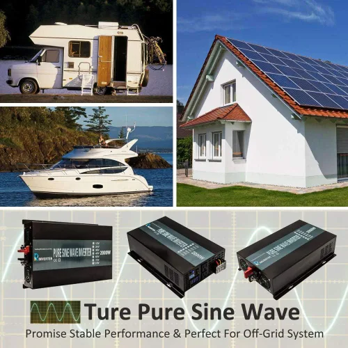 Miniatura 7 de Inversor de onda sinusoidal pura de 6000W 36V, 36 voltios DC a CA 120V 240V inversor de potencia de fase dividida, 2 terminales de cable de CA