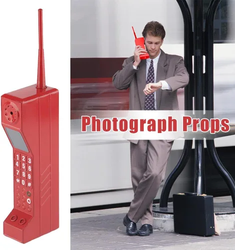 Miniatura 2 de Adorno retro de ladrillo para teléfono celular, accesorio de teléfono de los años 90, accesorios portátiles de fotografía a la antigua, decoración