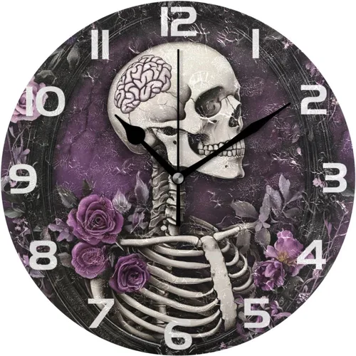 Miniatura 24 de ALAZA Reloj de pared con diseño de pájaro en la rama 3D que no hace tictac, para dormitorio, cocina, sala de estar, escuela, oficina, dorado