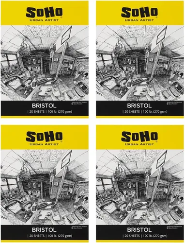 Miniatura 9 de SoHo Urban Artist Bristol - Bloques de papel Bristol suaves para bocetos, carbón, lápices de colores, tintas y más, 14 x 17 - paquete de 2