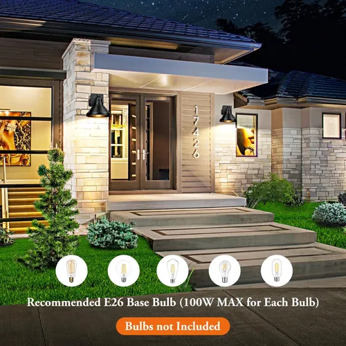 Miniatura 5 de Brightever Luces de pared para exteriores con sensor de movimiento, luces de porche del atardecer al amanecer, apliques de pared para exteriores