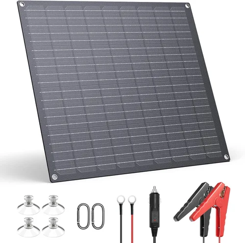 ZOUPW 30 W 12 V Cargador de batería solar, accesorios para RV Cargador de batería mantenedor de 12 V con controlador de carga inteligente