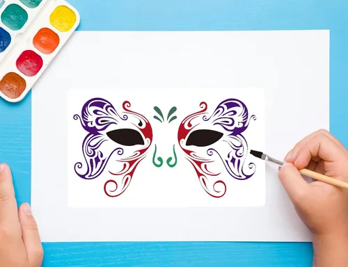 Miniatura 7 de Sotpot 16 plantillas faciales para dibujar máscaras de pintura, plantillas de bricolaje para pared de madera, decoración del hogar, suministros