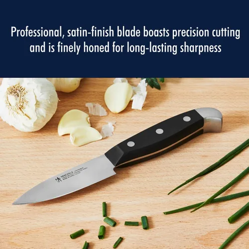 Miniatura 6 de HENCKELS Cuchillo de chef compacto de 3 pulgadas ultraafilado, diseñado en Alemania con más de 100 años de maestría, color negro/acero inoxidable