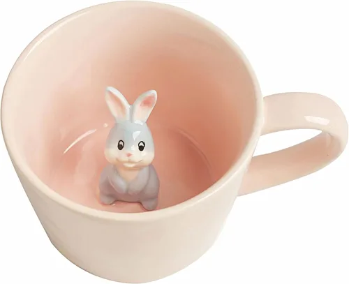 Miniatura 18 de DIHOclub Taza de cerámica de panda con animal 3D oculto, taza de figura de animal de dibujos animados hecha a mano, taza linda, regalo de Navidad