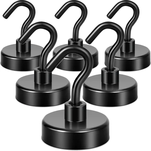 Miniatura 61 de Neosmuk Ganchos magnéticos extrafuertes con resistencia de más de 27 lbs, con imanes de tierras raras resistentes para refrigerador, crucero, Bronce