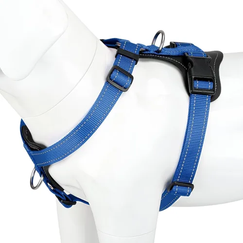 Miniatura 9 de Plutus Pet Arnés ajustable sin tirones para perro con detalles de cuero, chaleco de nailon reflectante resistente para entrenamiento, senderismo