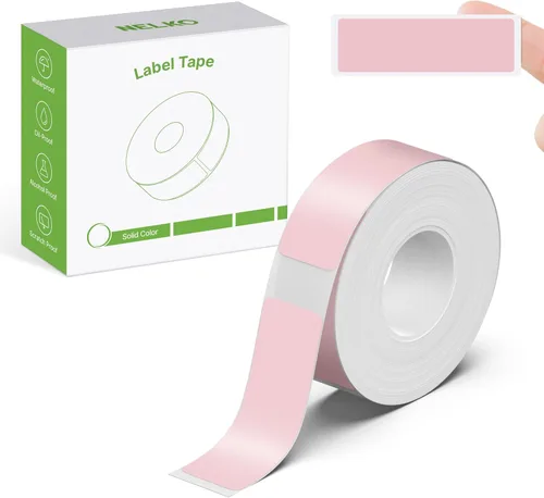 Miniatura 13 de Cinta para hacer etiquetas genuina Nelko P21, papel de impresión de etiquetas adaptado, 14x40mm (0.55"x1.57"), laminado estándar, reemplazo