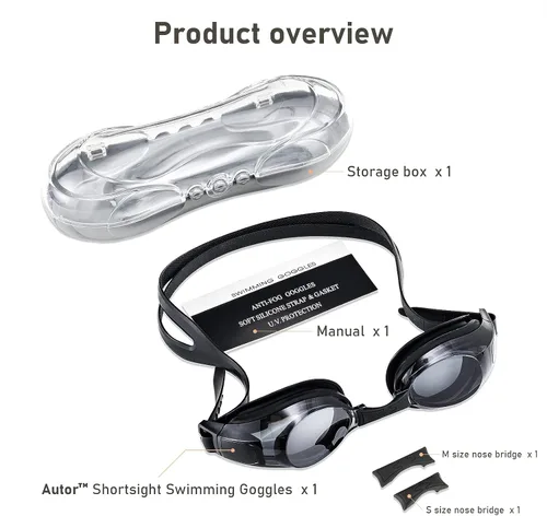 Miniatura 8 de AUTOR Gafas de natación de visión corta, gafas de natación, gafas de natación de corta visión para hombres, mujeres, adultos y jóvenes