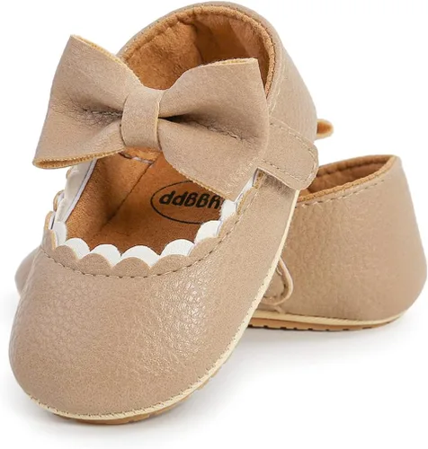 Miniatura 4 de LAFEGEN Zapatos planos Mary Jane para bebés y niñas con Bownot, suela suave, suela suave, piel sintética, recién nacidos, para primeros pasos
