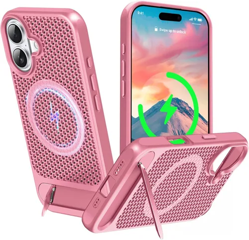 Miniatura 37 de Funda magnética de disipación de calor para iPhone 13 Pro Max, para MagSafe, protección contra caídas Coolingf, funda con función atril ajustable