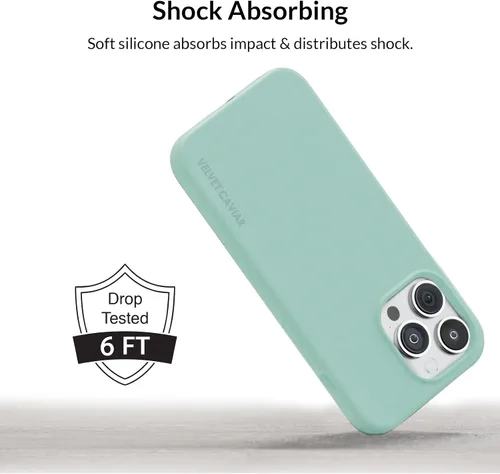 Miniatura 5 de VELVET CAVIAR Funda compatible con iPhone 14 Pro Max MagSafe de silicona verde, forro protector de microfibra, probada en caídas de 6 pies, bonitas