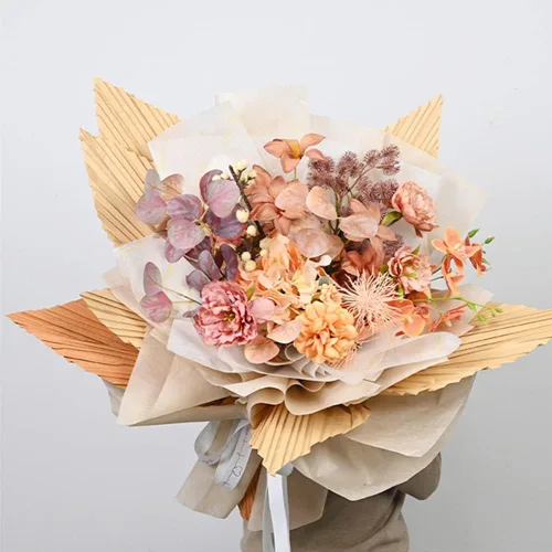 Miniatura 3 de BBJ WRAPS Papel de Envolver Flores de Tissue Dibujado a Mano Coreano No Tejido Impermeable para Arreglos de Empaque de Floristería, 23x18 Pulgadas