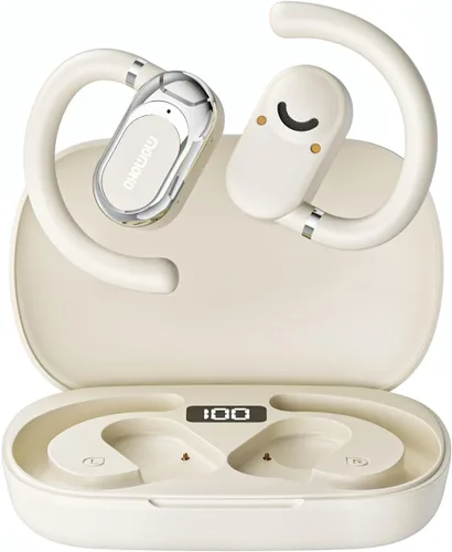 Auriculares de oreja abierta, auriculares abiertos con ganchos para los oídos, auriculares ligeros de conducción de aire, control táctil, hasta 37