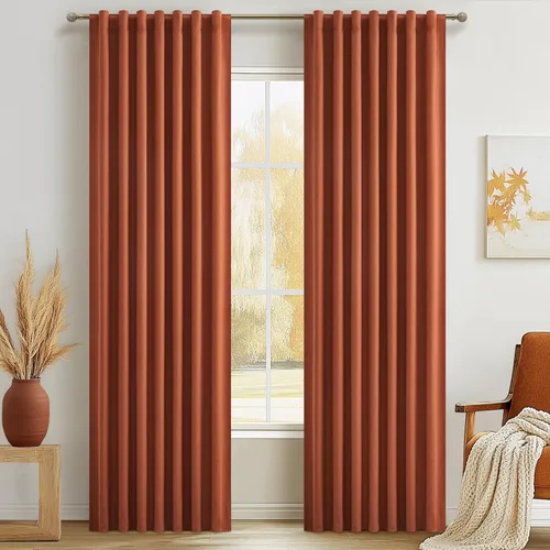 Miniatura 69 de Cortinas opacas extraanchas, 2 paneles para puertas corredizas de vidrio, moderna mezcla de lino plisado pesado, piso a techo, ventanas grandes, 70