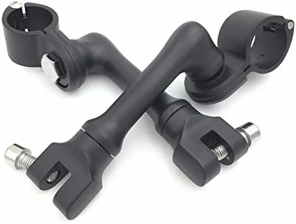 Miniatura 5 de XKMT-Kit de montaje de clavijas de carretera ajustables en ángulo largo negro compatible con bicicleta con tubo de marco de protector de motor