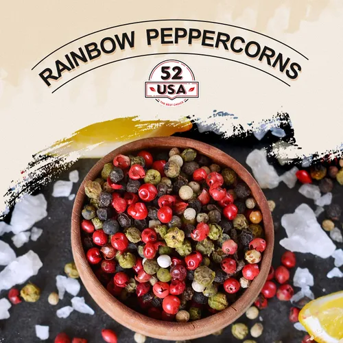 Miniatura 3 de 52USA Granos de pimienta arcoíris, 12 onzas, recambio de pimienta para molinillo, granos de pimienta blanca entera, pimienta roja, granos