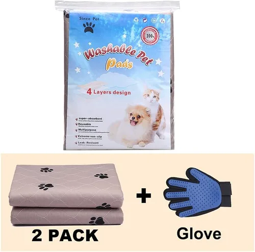 Miniatura 5 de SincoPet - Tapete lavable para orina y guantes de aseo para perros, tapete grande reutilizable superabsorbente, impermeable y antideslizante