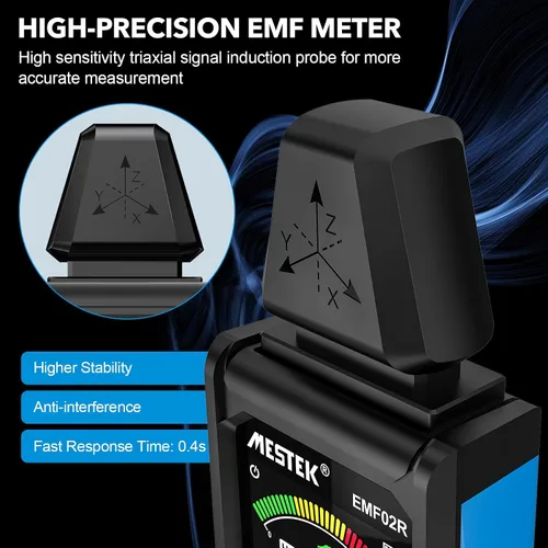 Miniatura 6 de Medidor EMF, MESTEK 5 en 1 Detector de Radiación EMF Recargable, Detector de Radiación, Medidor de Campo Eléctrico, Medidor de Fuerza de Campo