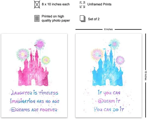 Miniatura 2 de Juego de decoración de pared con citas inspiradoras – Castle World, arte de pared motivacional para decoración de habitación, póster para niños