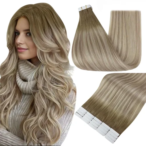 Miniatura 37 de Full Shine - Extensiones de cabello con cinta adhesiva de 18 pulgadas, extensiones de cabello Remy de 1.76 oz, extensiones de cabello lacio