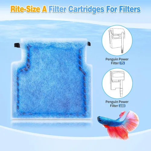 Miniatura 2 de Umlecoa Paquete de 8/16/32 cartuchos de filtro tamaño A compatibles con filtros MarineLand Penguin Power Filters 75 y 100 – Cartuchos de filtro