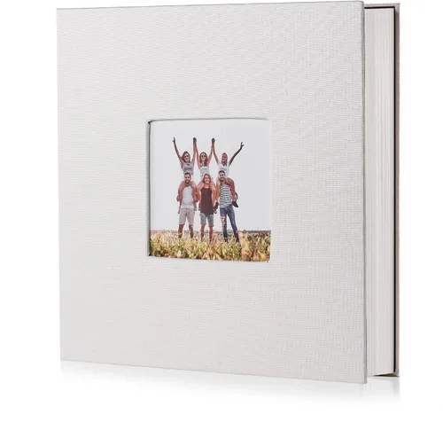 Miniatura 43 de HoneyTolly Álbum de fotos autoadhesivo para fotos de 4 x 6 imágenes, cubierta magnética de lino, 15 hojas/30 páginas en blanco para bodas Beige claro